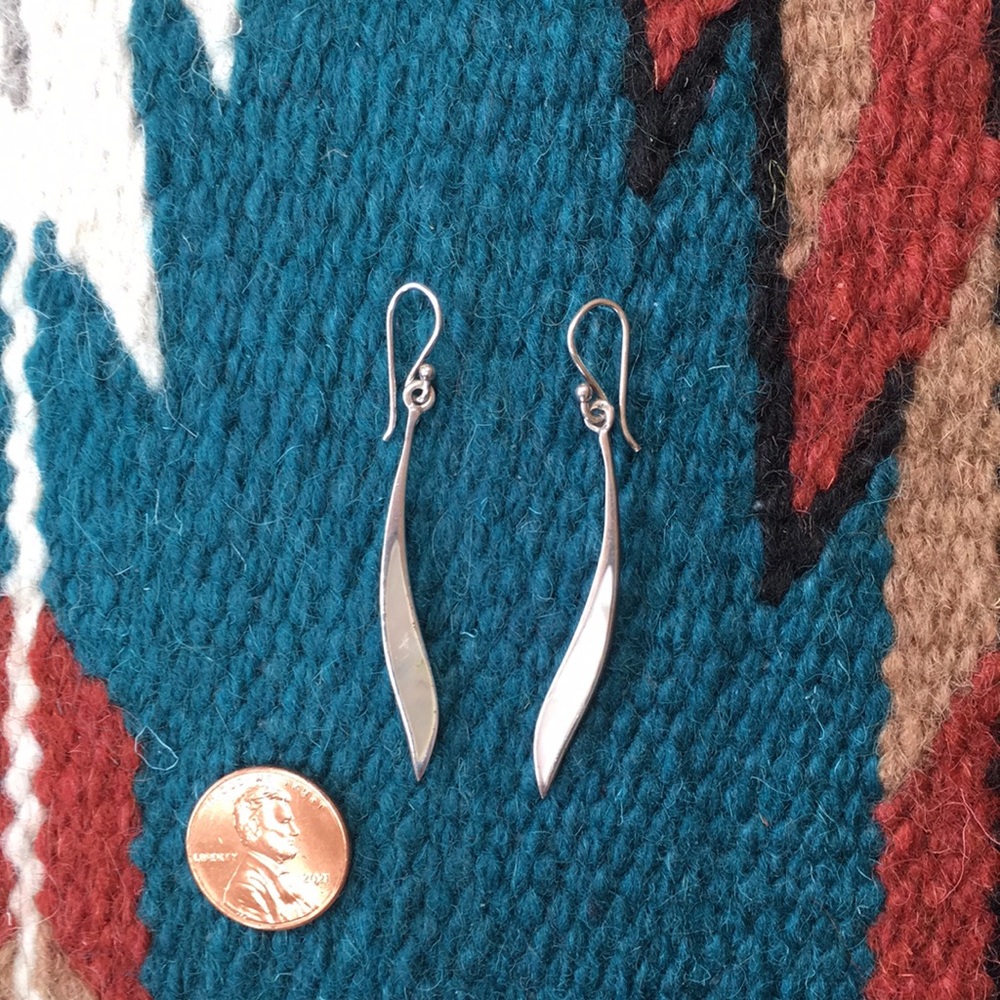 Sterling silver, pearl inlay earrings